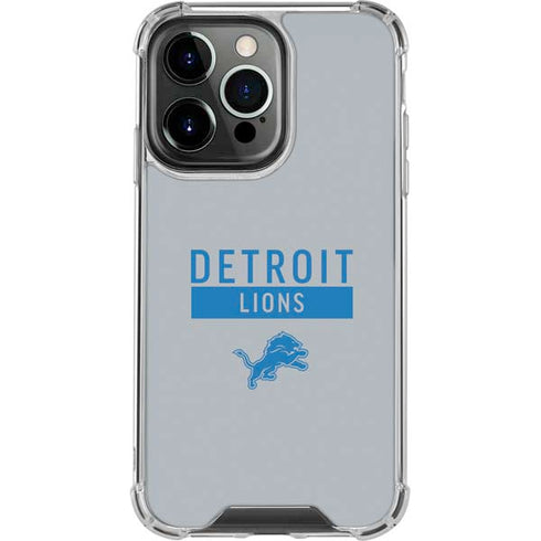 NFL Detroit Lions Grey Performance Series iPhone 15 Pro Clear Case